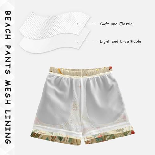 Boys Swim Trunks Mushroom Snail Toddler Swim Shorts Beach Board Shorts Swimsuit4