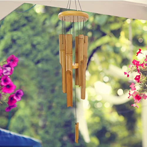 Howarmer 30'' Wooden Wind Chimes For Outside, Bamboo Wind Chimes With Soothing Melody , Zen Wind Chimes With Nature Sounds For Meditation, Handcrafted Wind Chimes For Garden, Patio, Home Decor #TOP5