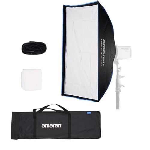 Boîte à lumière rectangulaire Amaran 60 x 90 cm avec Grille et Sac de Transport, Pliable et Rapide, avec Monture Bowens, pour Amaran 300C/150C/200X/60X/60D, par Aputure (60 x 90 cm)