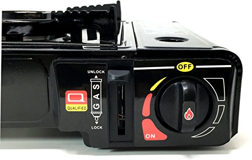 Unique Imports Portable Outdoor Camping Butane Gas Stove, Full Stainless Steel Body with Electronic Ignition and Carrying Case
