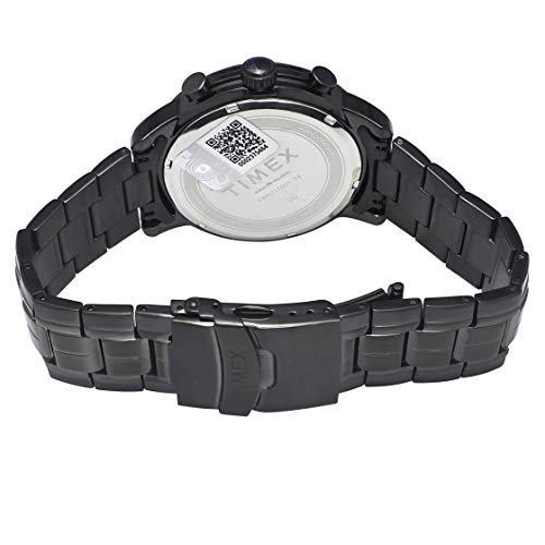 Timex Stainless Steel E-Class Surgical Steel Enigma Chronograph Analog Black Dial Men's Watch-Tweg18605, Band Color:Silver - Image 4
