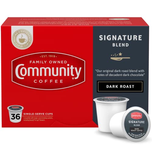 Community Coffee Signature Blend, Dark Roast Coffee Pods, Compatible with Keurig 2.0 K-Cup Brewers...