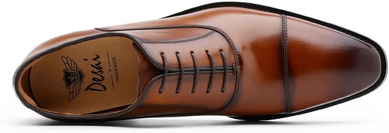 DESAI Men’s Dress Shoes with Genuine Leather in Classic Formal Oxford Leather Shoes for Men - Image 3
