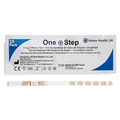 25 x Drug Testing Kits Cocaine Single Urine Test Strips One Step (25 Tests)