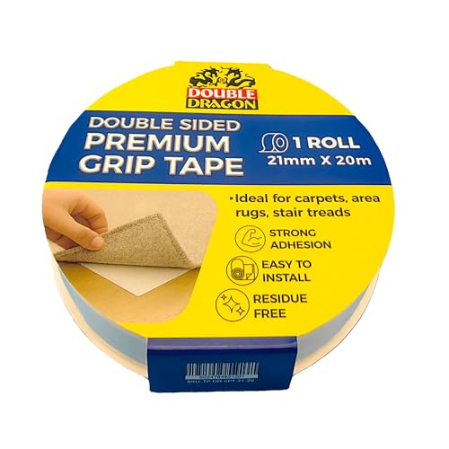 Double Sided Carpet Tape, 21mm wide, 20m long, 160micron thickness, cloth based