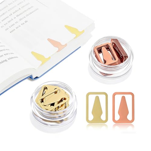 100 Pieces Mini Book Darts Bookmarks Metals Book Line Page Markers Arrow Bookmarks Thin Page Marker Clips for Reading Teachers Students Book Lovers (Gold Pink)