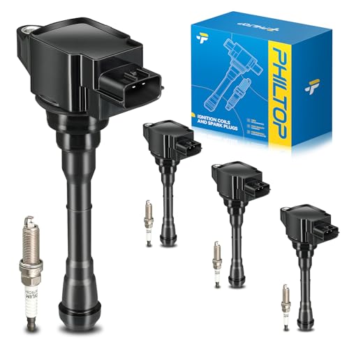 Image of PHILTOP UF659 Ignition Coil Pack and Spark Plugs Kit Fits for Nissan 2013-2017 Juke 1.6T, Nissan 2011-2012 Juke, 4PCS