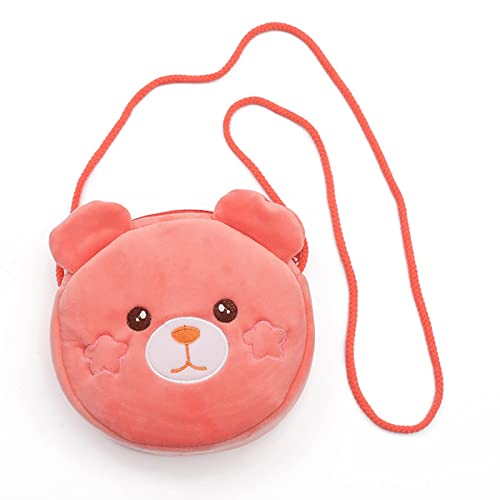 Bolso Bandolera para Niña Bolsa Pequeña de Hombro Tamaño 13 x 5 x 10 cm Bolso Pequeño de Felpa lindo Bolso de Hombro Mini Bolsos de la Princesa Bolsas Dibujos Oso rosa para Infantile Kindergarten Cover