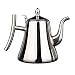 QZH 1L/1.5L Küche Teekanne mit Filterkaffeekanne Dicker Edelstahl Wasserkocher Hotel Restaurant Induktionsherd Teekanne (Silber,1.5L)