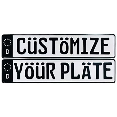 Custom German Black Euro Band License Plate Cover