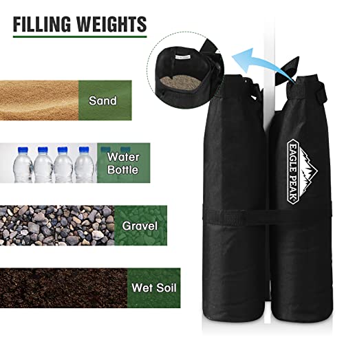 Image of EAGLE PEAK Canopy Weight Bags 4-Pack, Heavy Duty Sand Bags for Pop Up Canopy Tent, Gazebo, and Greenhouse (Sand Not Included)