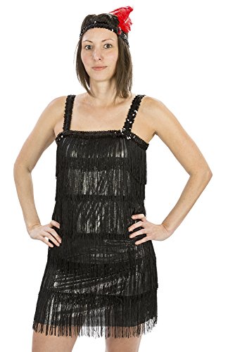 Disfraz Flashy Flapper Negro y Rojo XL miniatura 2