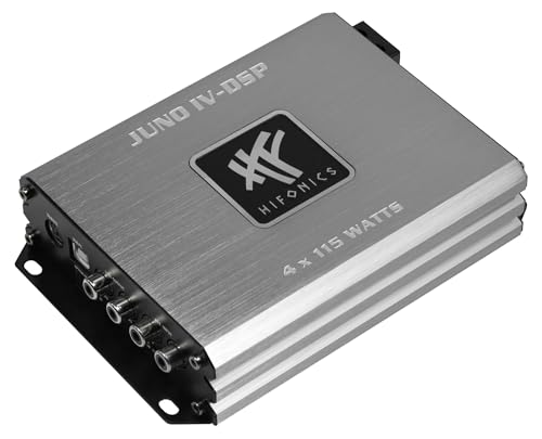 HiFonics JUNO4DSP-ISO – Amplificatore a 4 canali con DSP a 6 canali con cavo di collegamento ISO (2,5 m) – così l'amplificatore può essere collegato direttamente tramite Plug & Play alle autoradio con connettore ISO