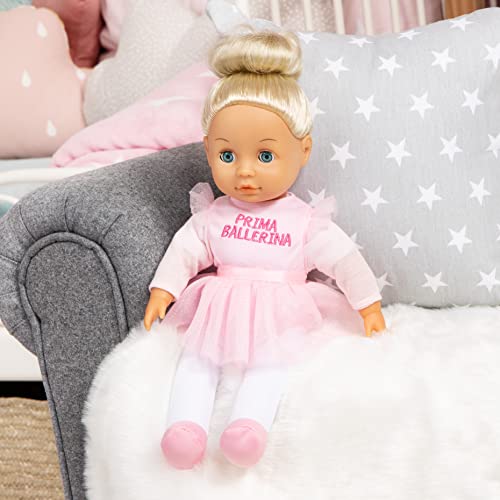 Bayer Design Puppe mit Haaren, Musik, Ballerina, interaktiv, mit weichem Körper, mit Schlafaugen, rosa, 33 cm, 0,43 kg