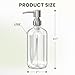 AmazerBath Soap Dispenser, 2 Pack Glass Soap Dispenser with Pump Stainless Steel, 17 Oz Hand Soap Bottles Bathroom Kitchen, Clear