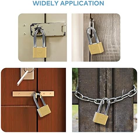 Lock Heavy Duty Brass Padlock with Keys Waterproof for Locker, Backpack, Tool Box 30mm(Long)