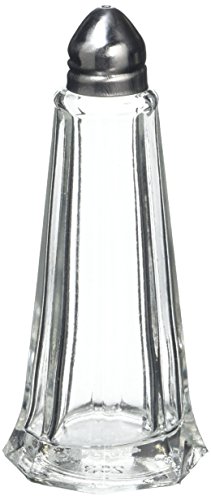 Genware KC001 Glass Lighthouse Salt Shaker Top, Silver