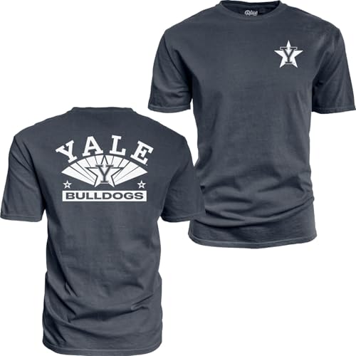 Yale Bulldogs NCAA Officially Licensed T-Shirt Ringspun Front/Back Star Team Color, Large
