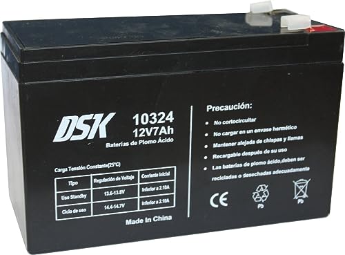 DSK 10324 - Bateria de chumbo ácido 12 V 7 Ah, preto