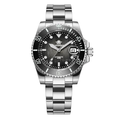 ADDIESDIVE Dive Watch Sapphire Crystal Diver 200 M Water Resistant 41 MM Glitch Style Black Dial Mens Automatic Watch