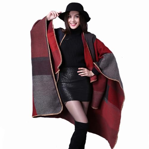 Women's for Shawls and Wraps Shawl Scarf Double-Sided Knit Large Cape Cardigan Sweaters Open Poncho2