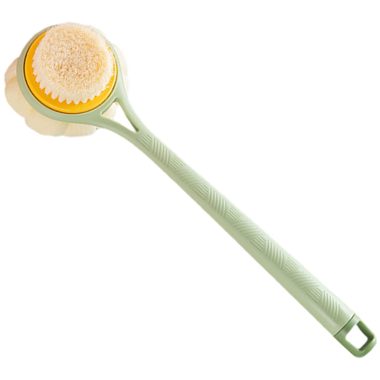 Mikinona Cepillo de Baño de Mango Largo Exfoliante Doble Cara Cepillo de Masaje para Espalda Diseño Ergonómico Diario para Hombres y Mujeres y