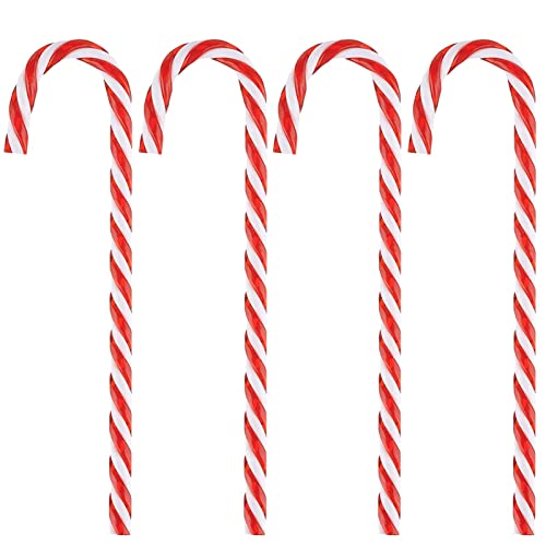 ToBeIT 32pcs Candy Canes Plastic Christmas Tree Hanging Ornaments (red(15cm)-nohole)