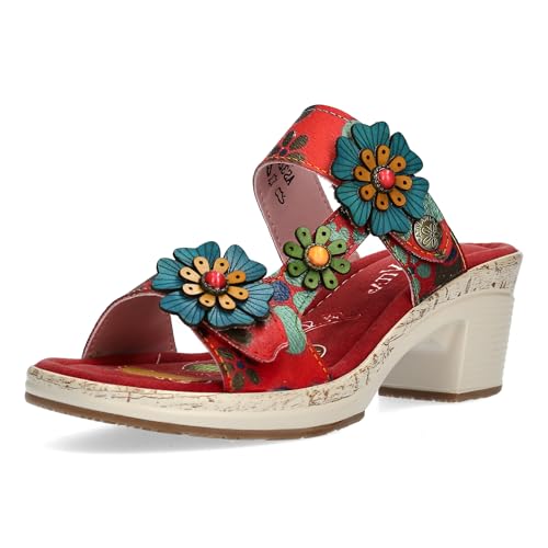 LAURA VITA Mules en Cuir pour Femmes Beao 10, Pointure:41 EU, La Couleur:Rouge