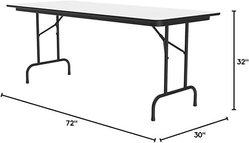 Miniatura 219 de Correll - Mesa plegable de altura ajustable y resistente, parte superior laminada de alta presión, fabricada en Estados Unidos, delantal de acero