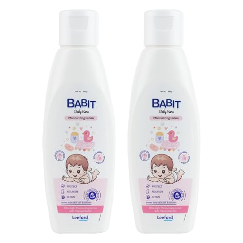 Image of Babit Baby Lotion - Pack of 2 (100ml each) | Shea Butter Enriched | Gentle Hydration & Non-Sticky Care | Baby Moisturizer Lotion for Newborns, Babies & Kids (5-10 Years)
