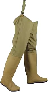 Hip Waders Lightweight Nylon Hip Wading Boots with Adjustable Buckle, Waterproof and Wear-Resistant PVC Rain Boots and Fishing Pants