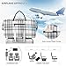 Grgvtei Travel Duffel Bags Fashionable Buffalo Plaid Carry On Overnight Weekend Tote with Trolley Sleeve for Women Men, Gym Tote Shoulder Travel Bag with Toiletry Bag