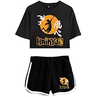 LKY STAR Haikyuu!! Mujer Conjuntos de Top y Pantalones Cortos