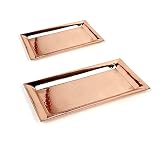 Copper Serving Trays Hammered Trays and Platters - Appetizer Tray - Chrome Platters (Copper Rectangu