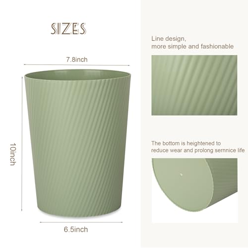 UUJOLY Small Trash Can Wastebasket Garbage Can Container Bins for Bathrooms, Laundry Room, Kitchens, Offices, Kids Rooms, Dorms (Mint Green) by UUJOLY - Image 3
