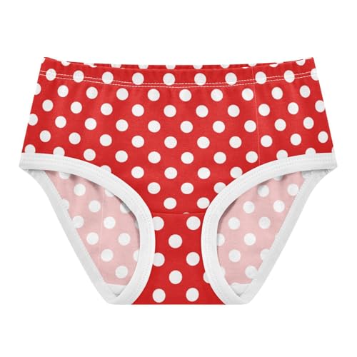 Wusikd Polka Dot Girls' Underwear Cotton Red Girls Briefs Soft Toddler Underwear 5T