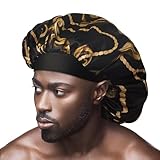 Red by Kiss Men's Silky Satin Hair Bonnet, Soft Anti-Frizz Fabric, All Hair Types, No Slip Wide Band Comfort, Anti Breakage Protection, Daily Wear