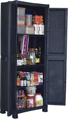 Lista de Roperos de plastico - los más vendidos. 49 Duna Armario Estante Organizador y alacena de Almacenamiento de plástico 4 repisas