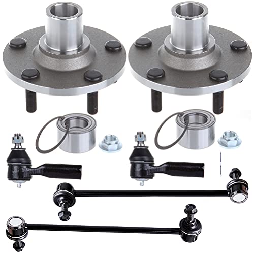 LSAILON 6pcs Wheel Hub Bearing Outer Tie Rod End Sway