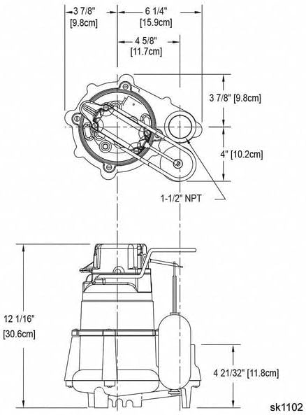 Miniatura 2 de Zoeller, D98, bomba de sumidero, 12 HP, 1-12 pulgadas NPT, 23 pies Max, CI