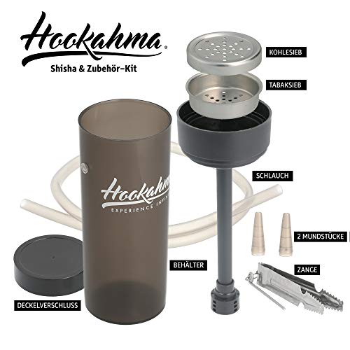 Hookahma® Haze Shisha to Go | Ideal für unterwegs, Strand, Festivals| Mini-Shisha | Inkl. Zubehör in Schwarz… – Bild 3