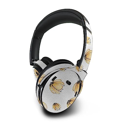 Image of MightySkins Glossy Glitter Skin Compatible with Bose QuietComfort 45 Headphones Yellow Poppy | Protective, Durable High-Gloss Glitter Finish | Easy to Apply | Made in The USA