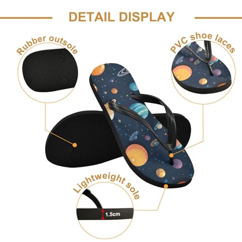 Women Beach Summer Casual Flip Flop Space PlanetsQuick Dry Sandals Slipper for Men 214B28072