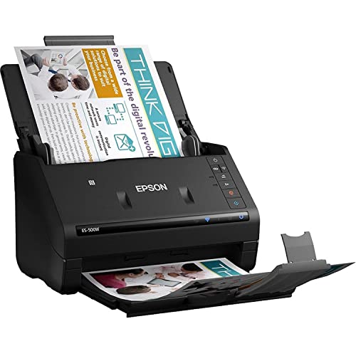 image for Epson WorkForce ES-500W Wireless Color Duplex Document Scanner for PC 