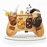 1BRANCH2 UNITY&HERITAGE Couchbar Snackbox aus Premium Bambus, SnackPad mit Edelstahl Snackschale, Die Couch Bar für Gamer, Snackbar, Geschenke für Jungs, für jedermann, Gaming Gadgets