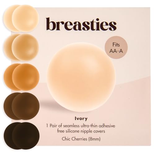 Breasties Grippies Reusable Silicone Nipple Covers Adhesive Free Nipple Pasties No Show Nippies Breast Petals with Travel Case | Espresso AA-A Cups