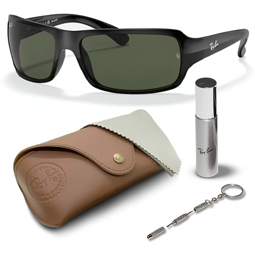 Ray-Ban RB4075 Rectangle Shaped Sunglasses for Men & Women with Official RAYBAN Eyewear Kit