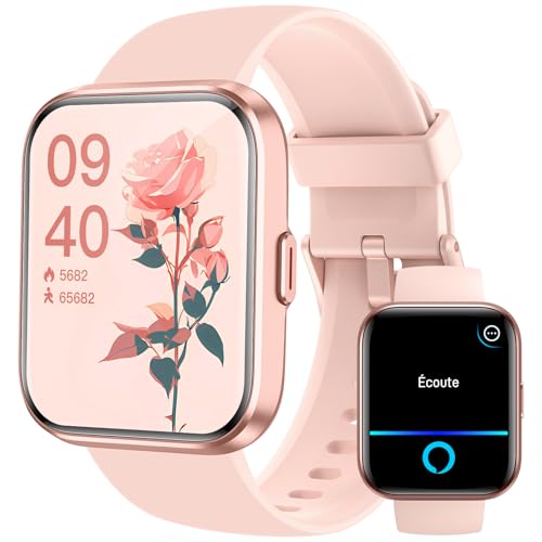 Montre Connectée Femme Homme Appel Bluetooth, 1.8” Smartwatch avec Alexa Intégré, Moniteur de...