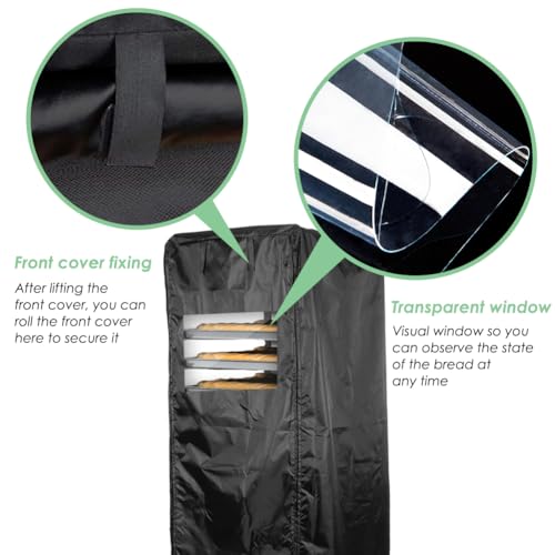 COOSOO Bakery Rack Cover with Visible Window Waterproof Bread Rack Cover Bun Pan Rack Cover with Zipper Suitable for 20 Tier Sheet Bread Rack