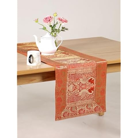 COTSILER Indian Silk Table Runner Cover
